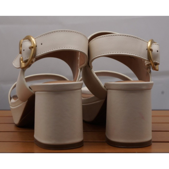 Aerosoles Women's US 7M Camera Platform Sandal Eggshell Leather - Picture 7 of 13